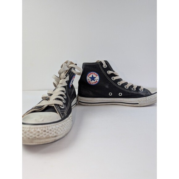 Converse Chuck Taylor All Star Leather High Top Black Men 4 Women 6 - Picture 6 of 13